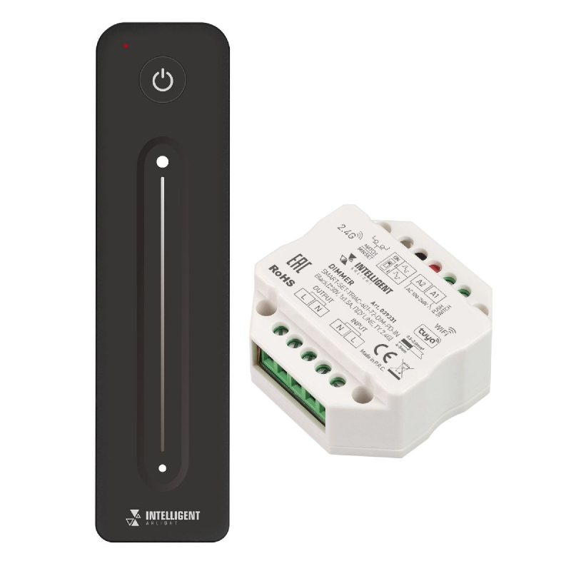 Диммер SMART-SET-TRIAC-601-72-DIM-PD-IN Black 230V, 1x1.5A, ПДУ LINE, TY, 2.4G 039331