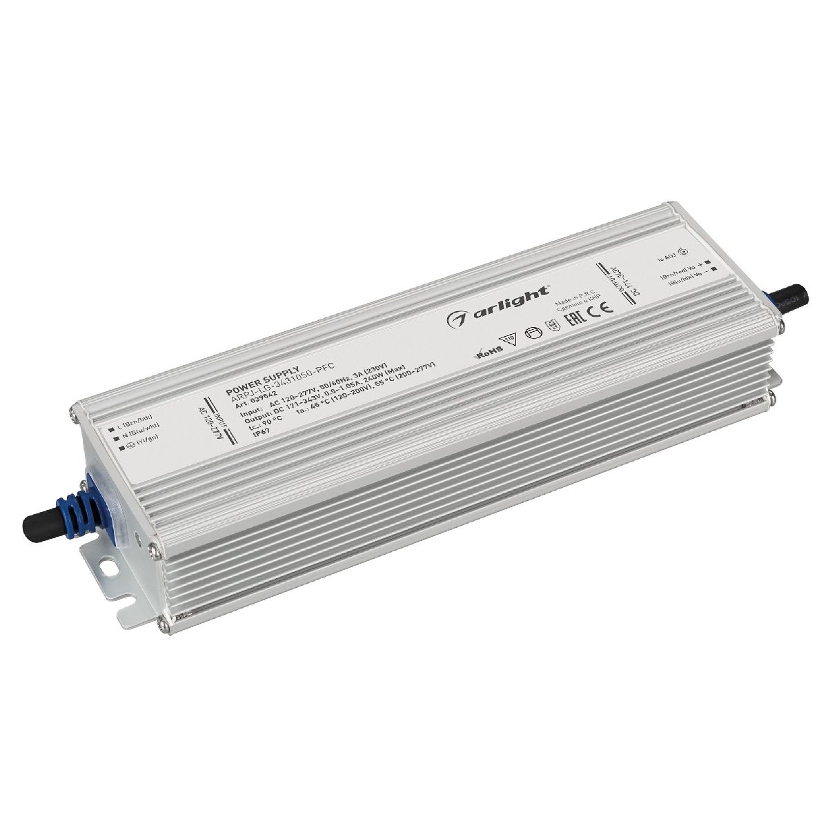 Блок питания ARPJ-LG-3431050-PFC (240W, 171-343V, 0.5-1.05A, IP67) 039542