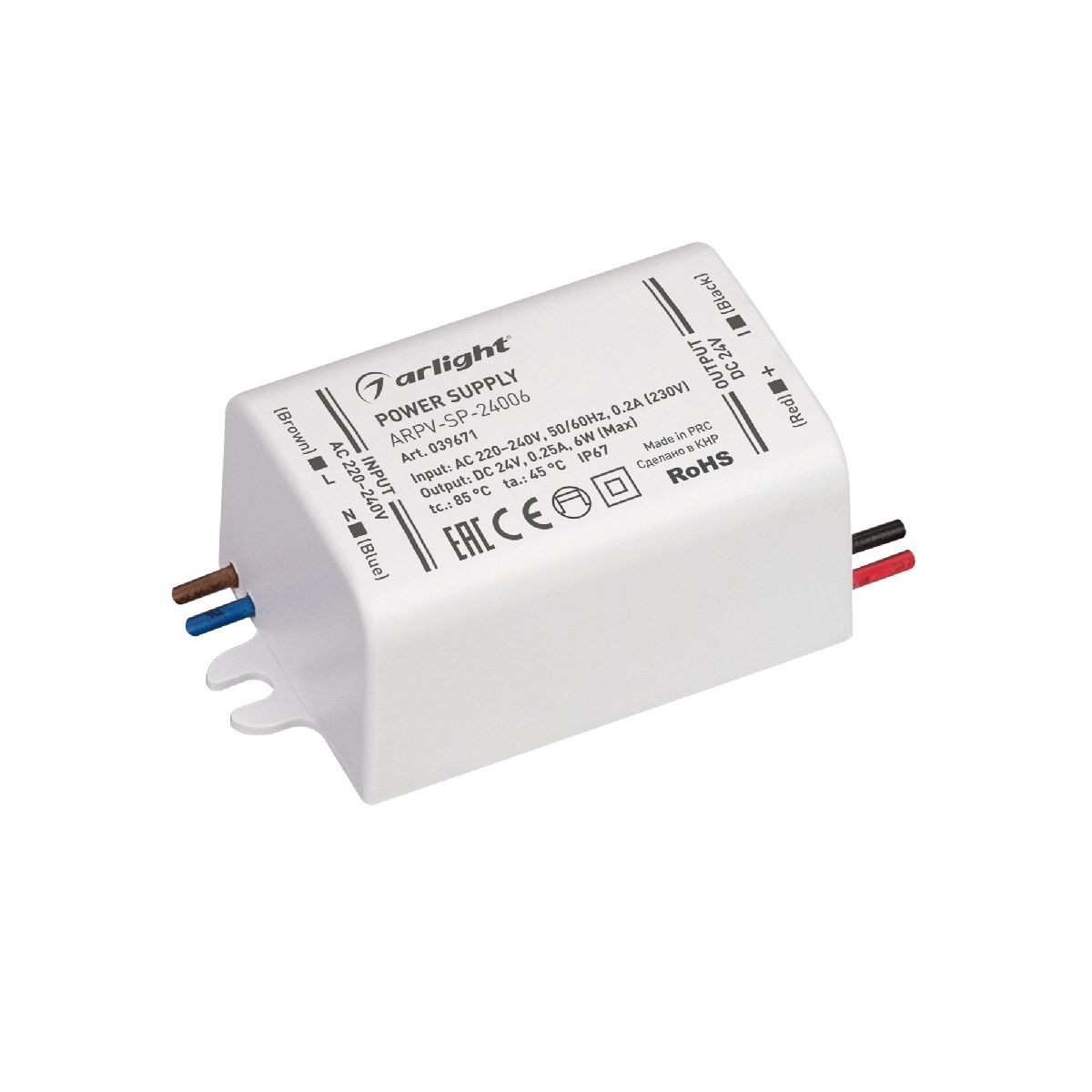Блок питания ARPV-SP-24006 (24V, 0.25A, 6W) 039671