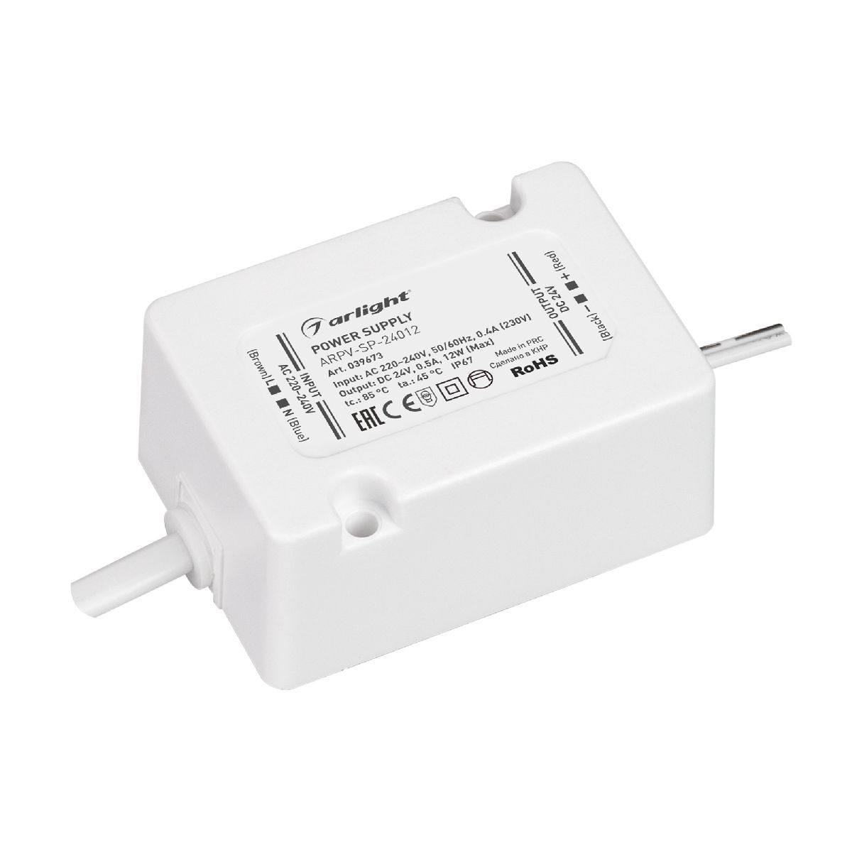 Блок питания ARPV-SP-24012 (24V, 0.5A, 12W) 039673