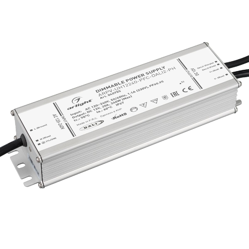 Блок питания ARPV-UH12240-PFC-DALI2-PH 12V, 20A, 240W IP67 040755