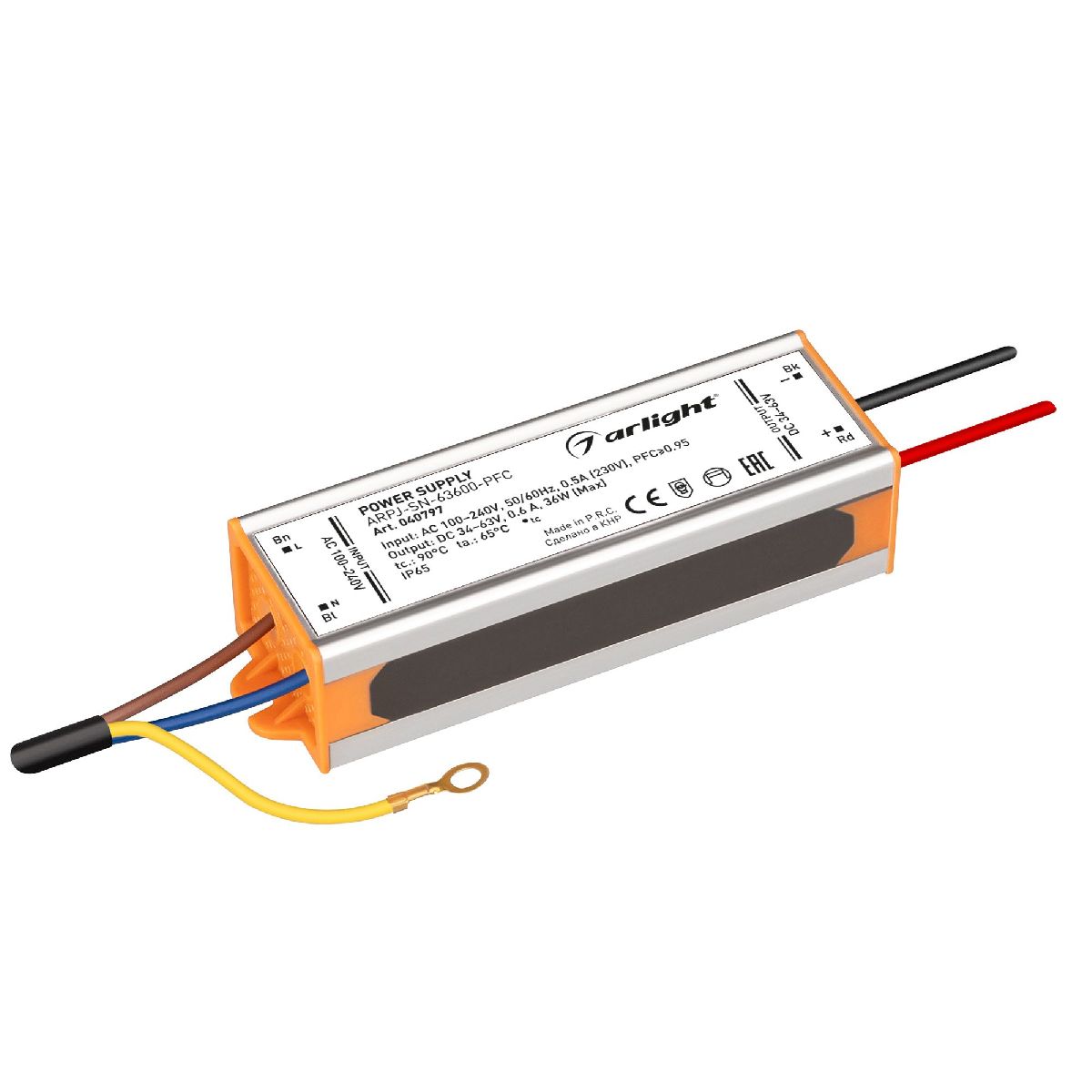 Блок питания ARPJ-SN-63600-PFC (36W, 34-63V, 600mA, IP65) 040797