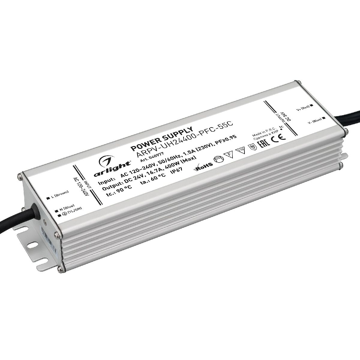 Блок питания ARPV-UH24400-PFC-55C (24V, 16.7A, 400W, IP67) 040977