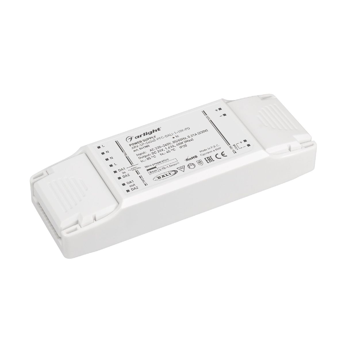 Блок питания ARV-SP-24040-PFC-DALI-1-10V-PD (24V, 1.67A, 40W) 041385