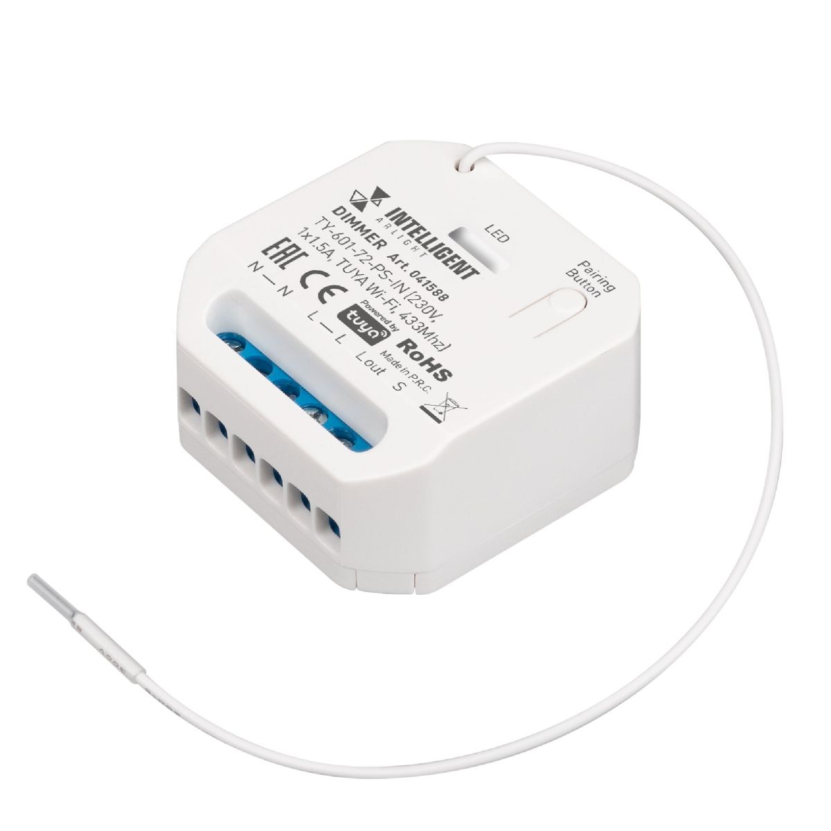 Диммер TY-601-72-PS-IN (230V, 1x1.5A, TUYA Wi-Fi, 433Mhz) 041588