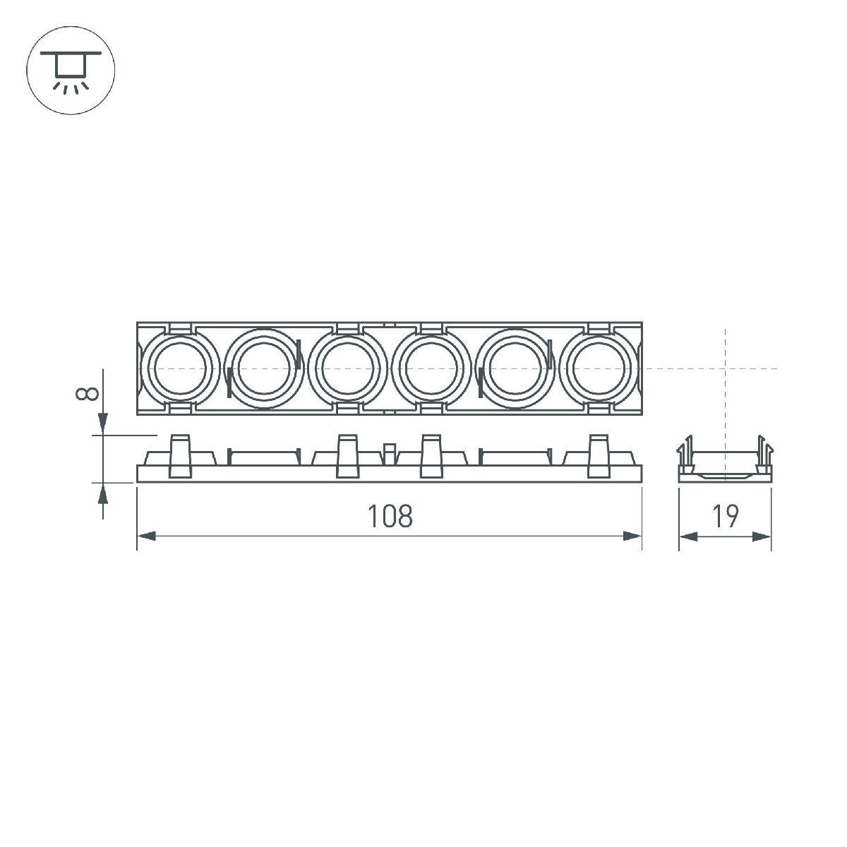 Экран линзованный SL-LINE-W20-30deg-540 041791