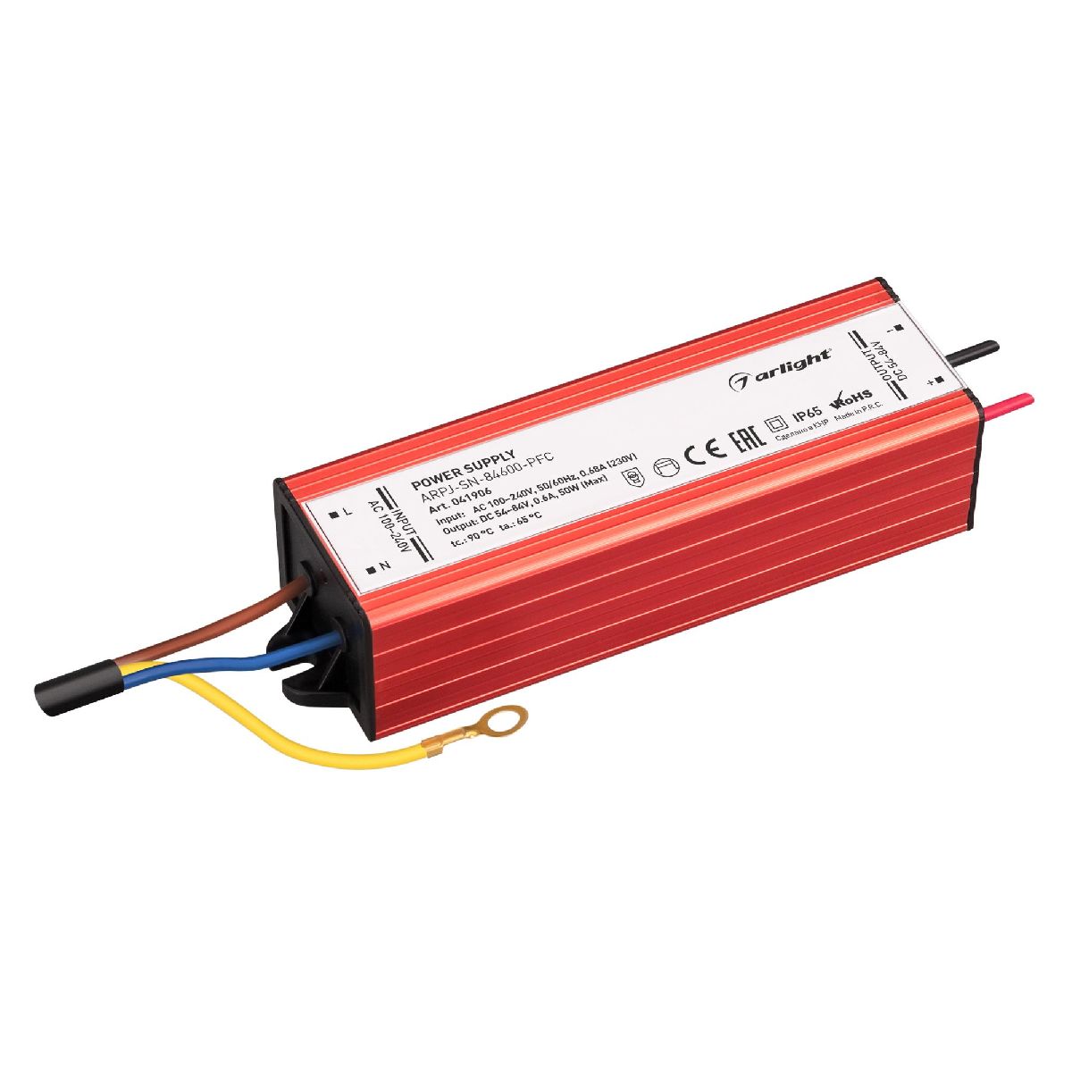 Блок питания ARPJ-SN-84600-PFC (50W, 54-84V, 600mA, IP65) 041906