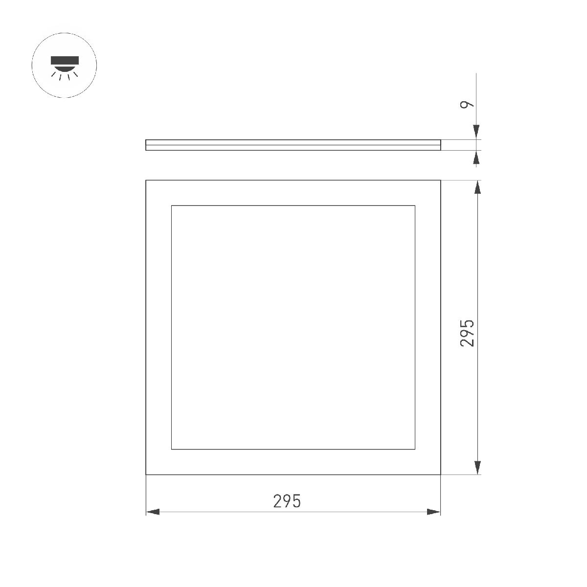 Светодиодная панель DL-INTENSO-S300x300-18W Warm3000 (WH, 120 deg, CRI90, 230V) 043551