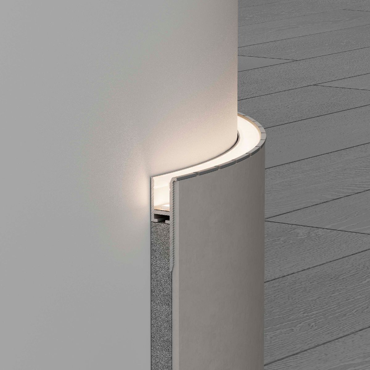 Алюминиевый профиль WALL-FANTOM-BENT-W10-SIDE-2000 ANOD 043694(1)