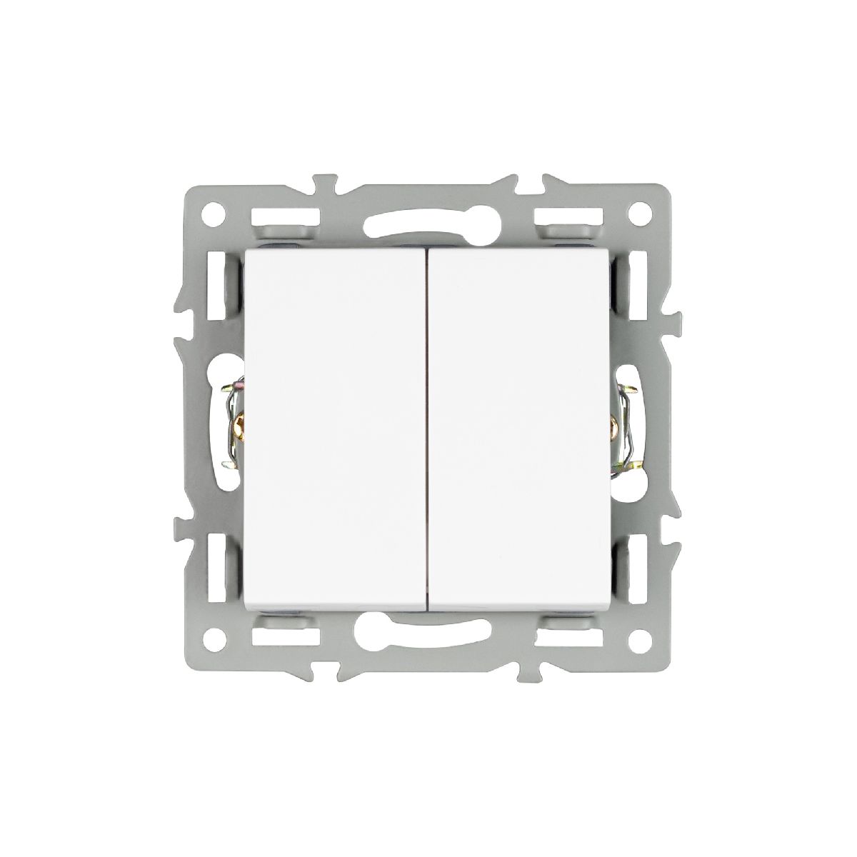 Механизм выключателя двухклавишный непроходной SWT-MK02-PL-WH (250V, 16A) 043724