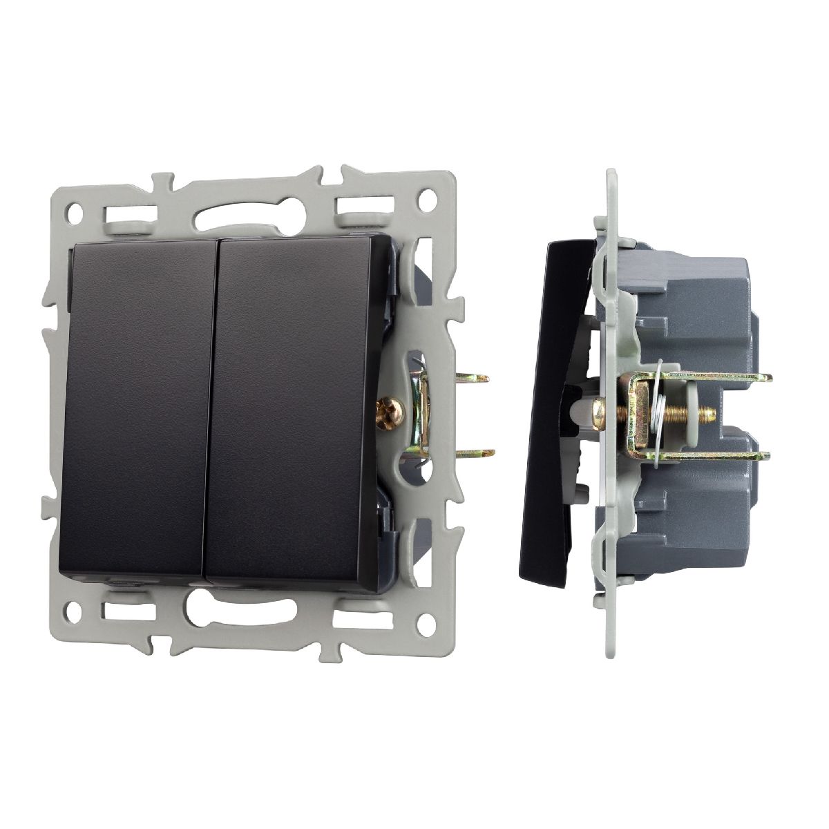 Механизм выключателя двухклавишный проходной SWT-MKP2-PL-BK (250V, 16A) 043728