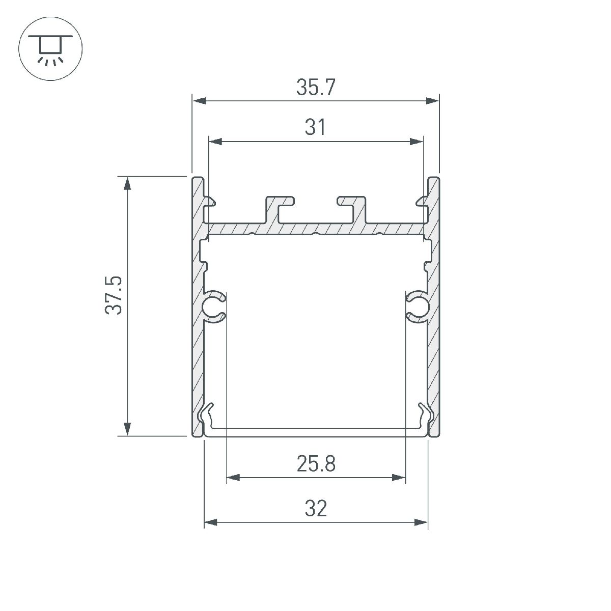 Алюминиевый профиль SL-LINE-3638-LW-3000 ANOD 043973