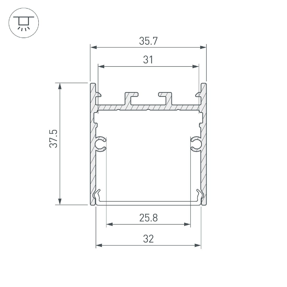 Алюминиевый профиль SL-LINE-3638-LW-3000 WHITE 043975(1)