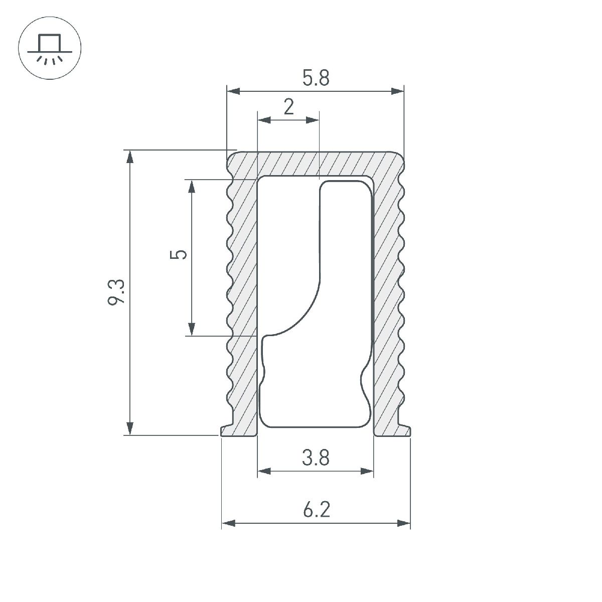 Алюминиевый профиль SL-MINI-6-H9-2000 ANOD BLACK 044082
