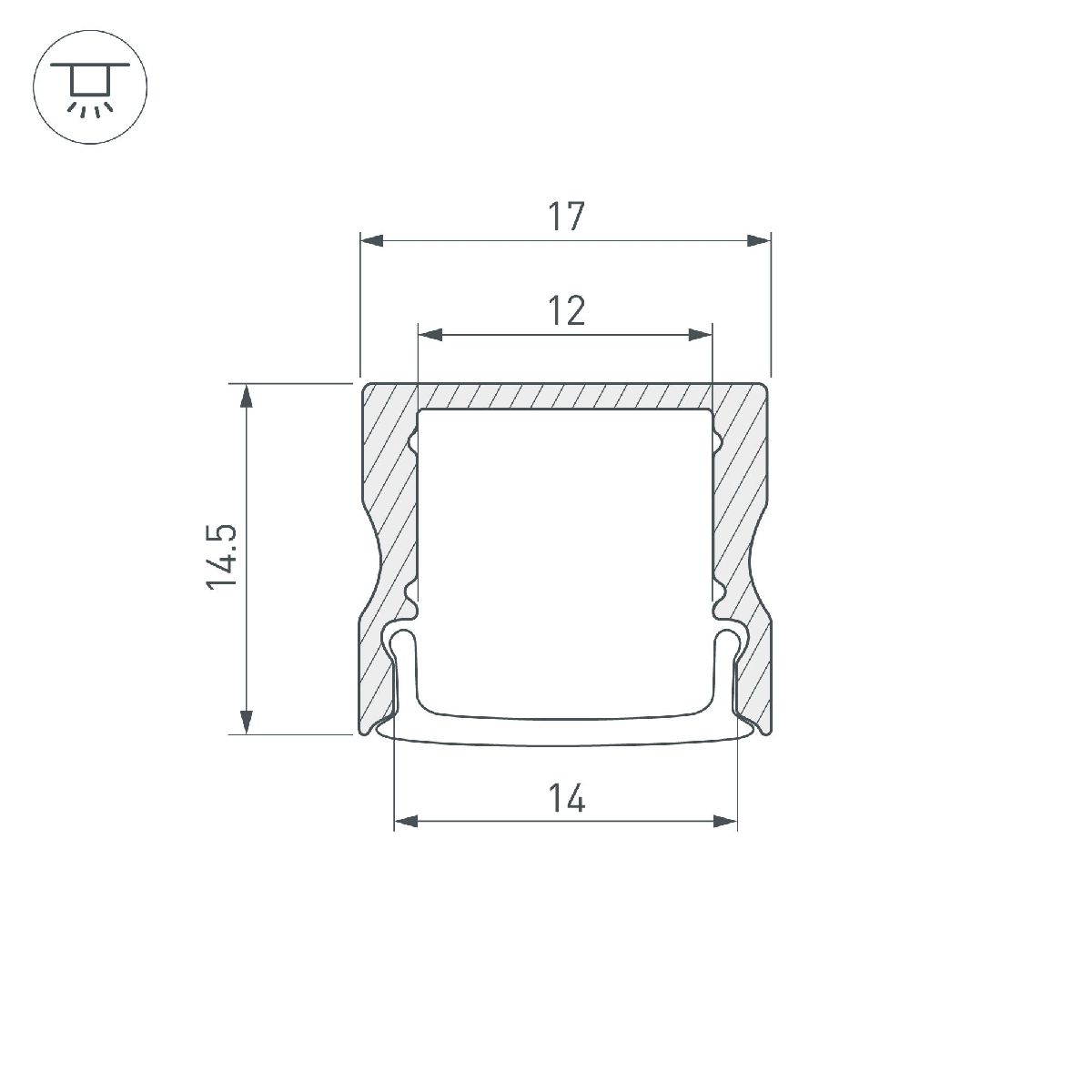 Алюминиевый профиль LINE-1715-2000 WHITE 044259