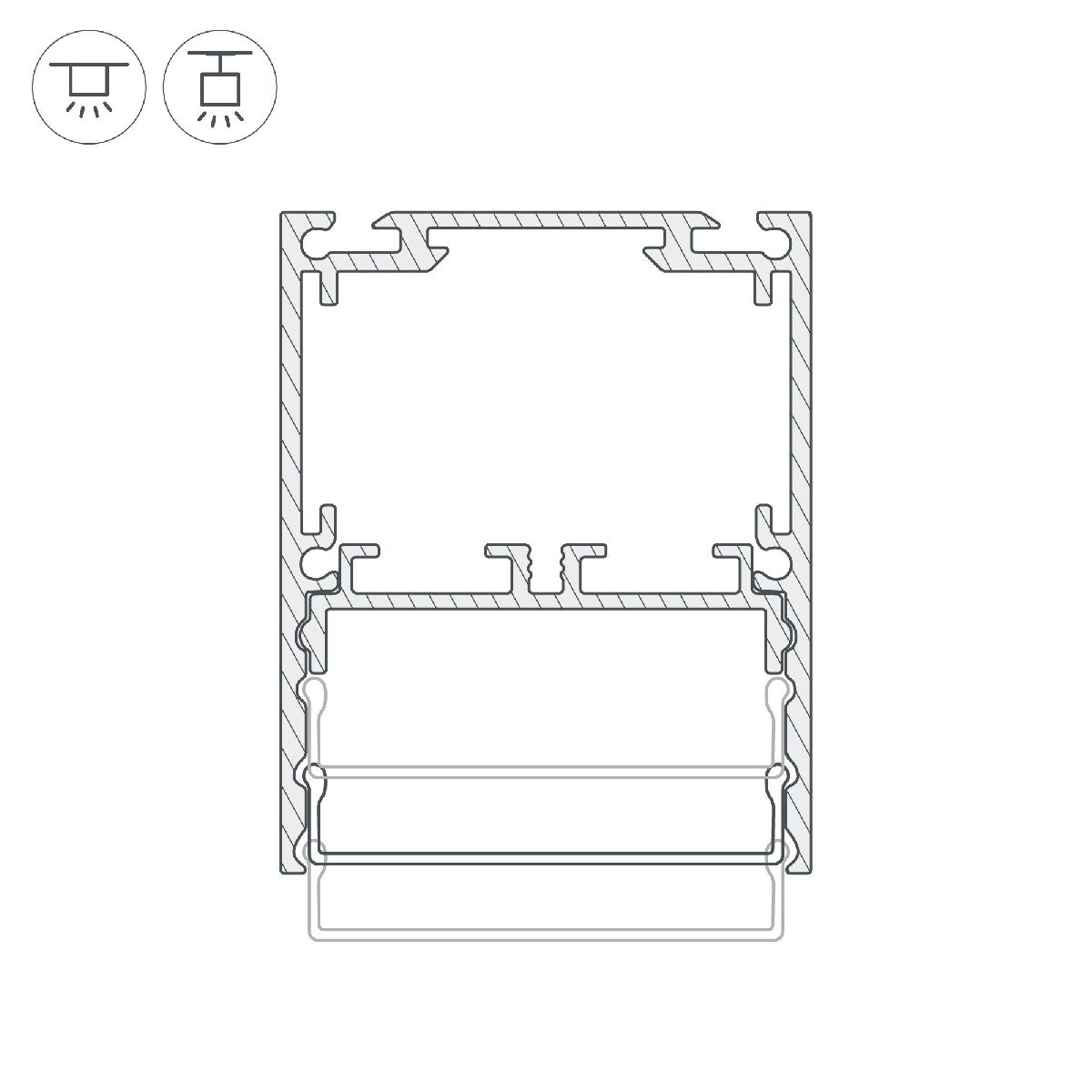 Алюминиевый профиль SL-LINE-4050-3L-2000 ANOD 044666