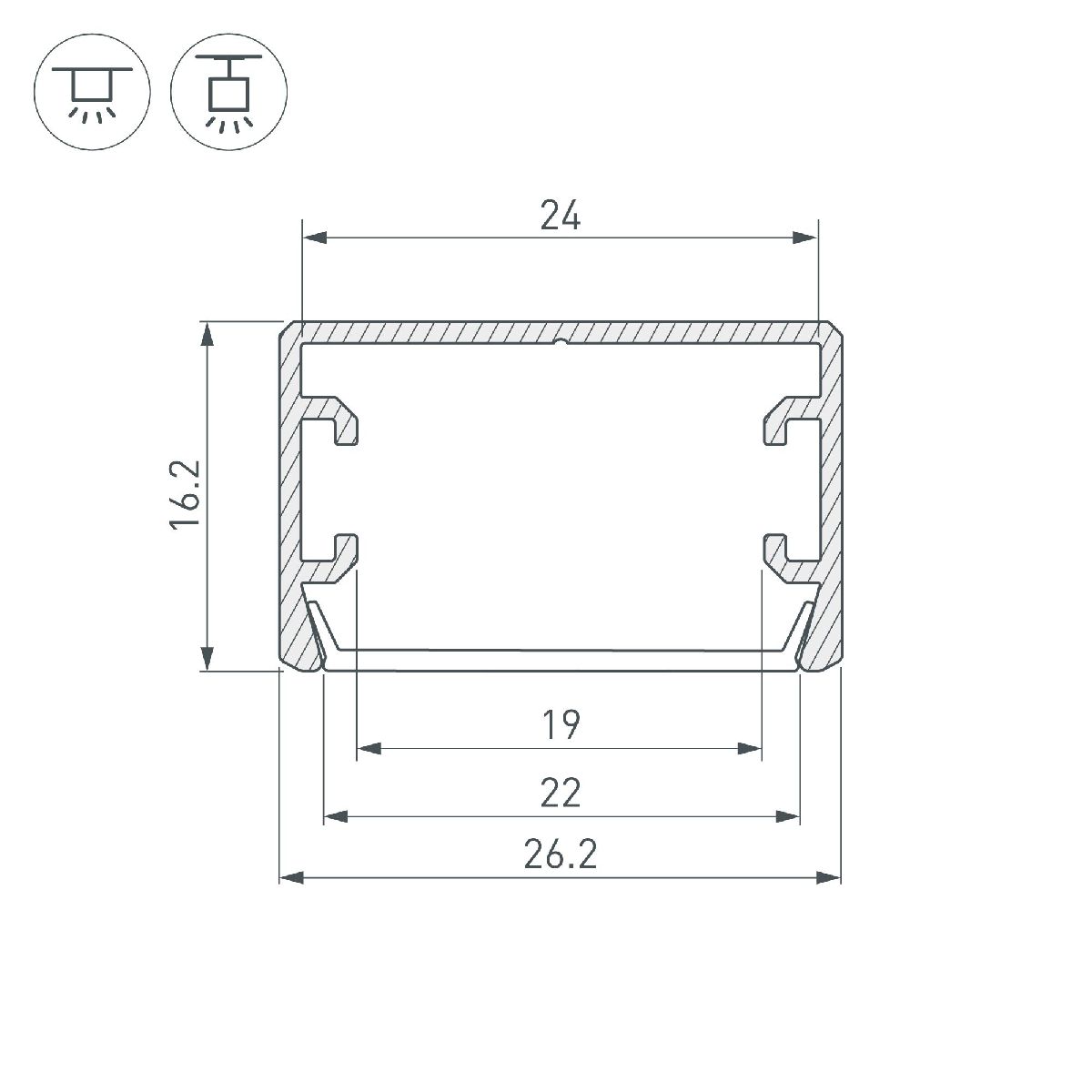 Алюминиевый профиль PLS-LOCK-H16-SMT-3000 ANOD 044805