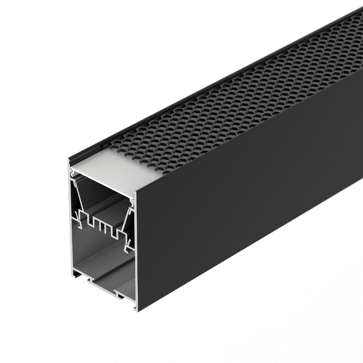 Алюминиевый профиль LINE-5075-HONEYCOMB-2000 BLACK 044874