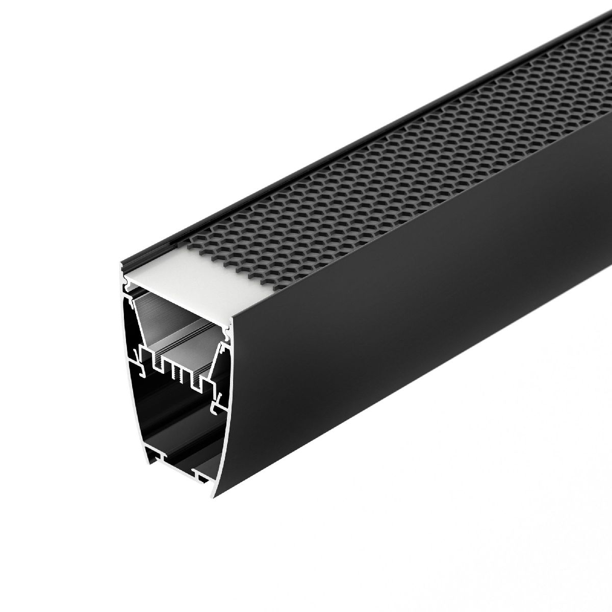 Алюминиевый профиль LINE-5075-U-HONEYCOMB-2000 BLACK 044885