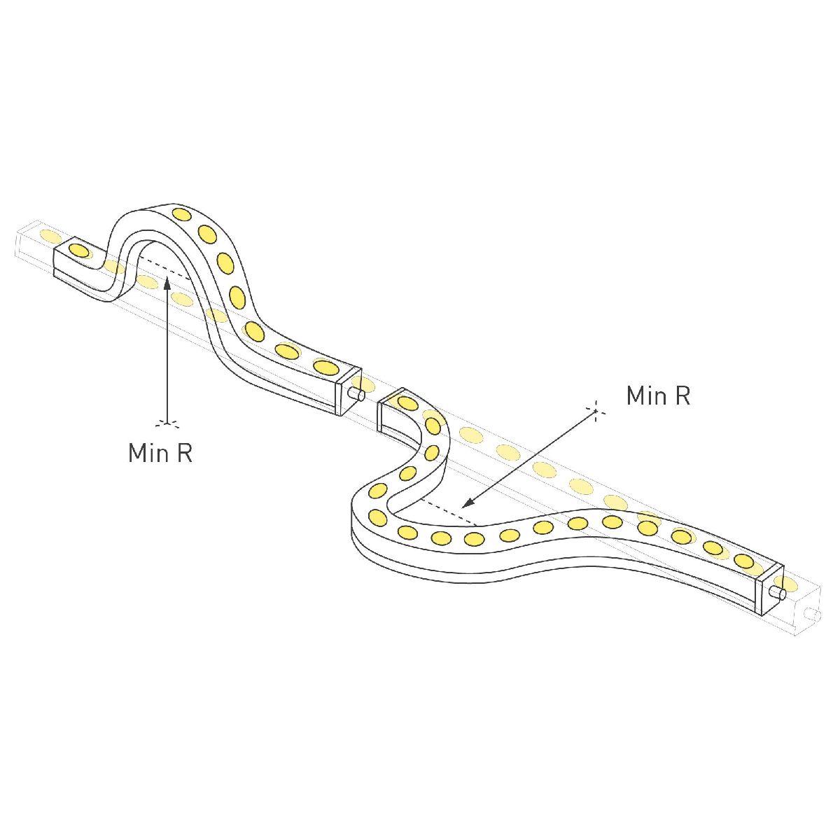 Грейзер THOR-3D-A24-25x27mm 24V White6000 (24 W/m, IP65, 1m, wire x2) 045255