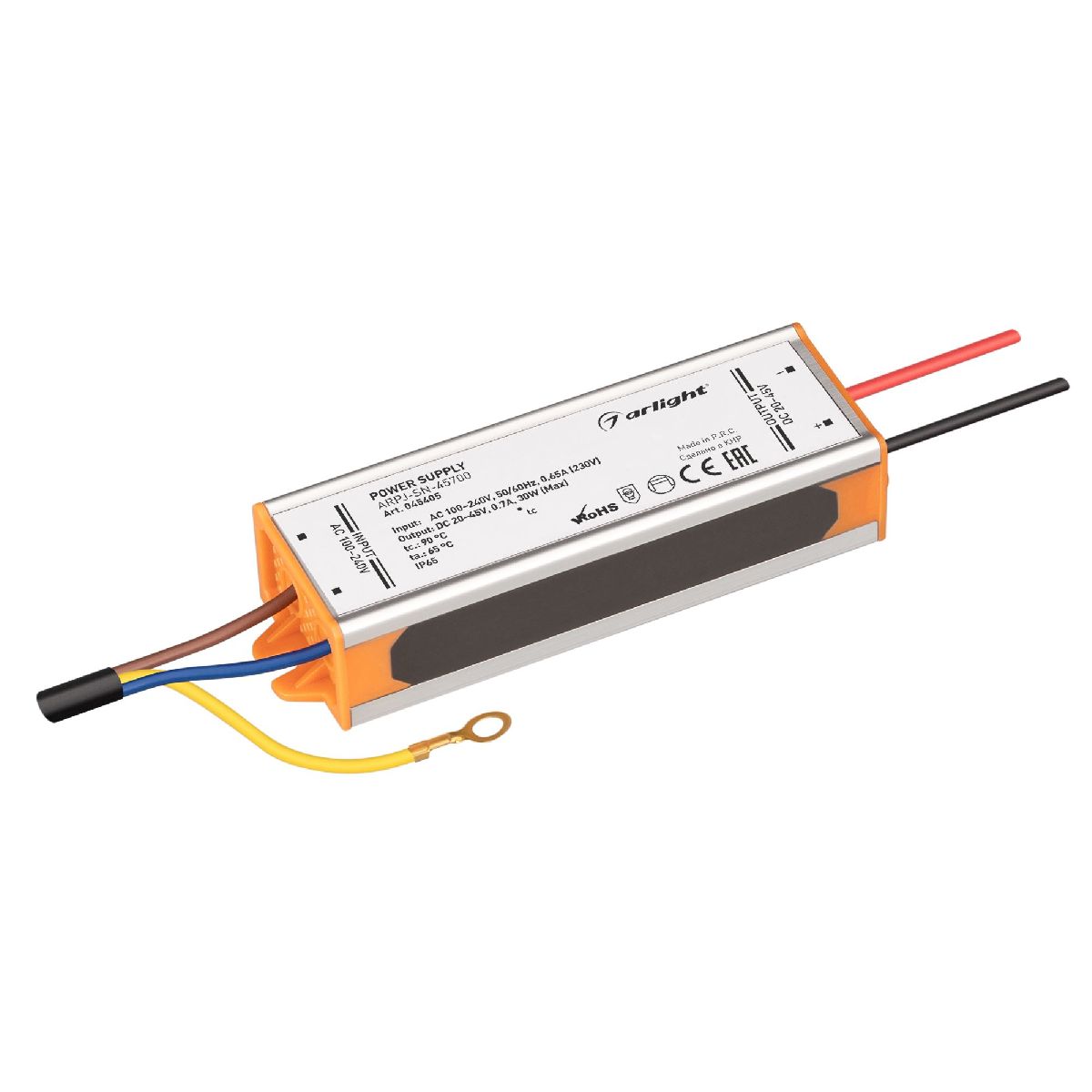 Блок питания ARPJ-SN-45700 (30W, 20-45V, 700mA, IP65) 045405