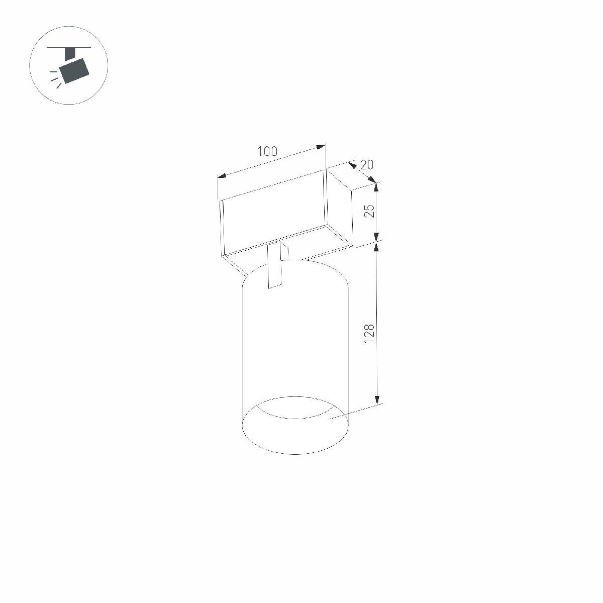 Трековый магнитный светильник MAG-SPOT-25-R120-12W Warm3000 (BK, 30 deg, 24V, DALI) 046321