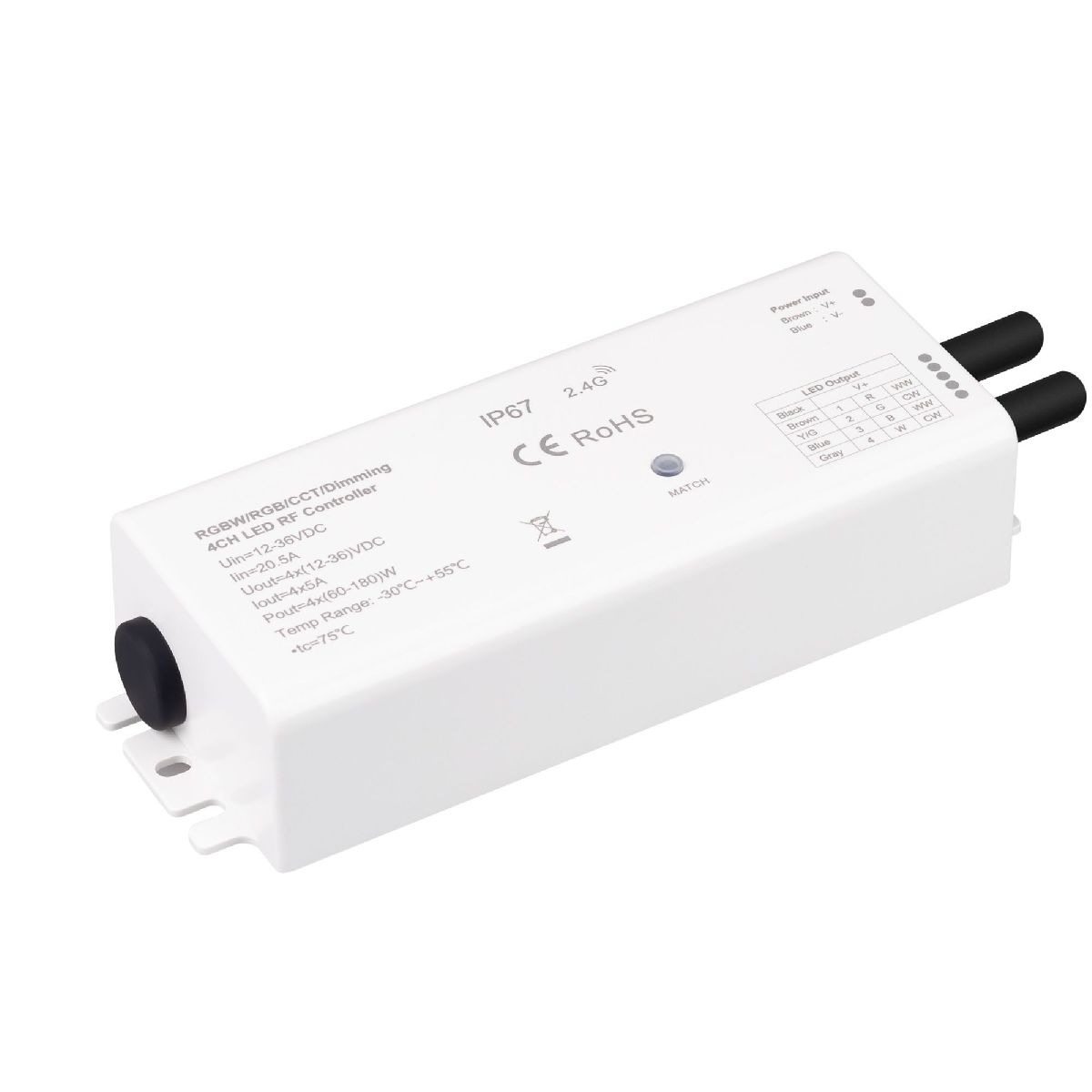 Диммер SMART-PWM-104-72-SH-WP-SUF (12-36V, 4x5A, IP67, 2.4G) 046519