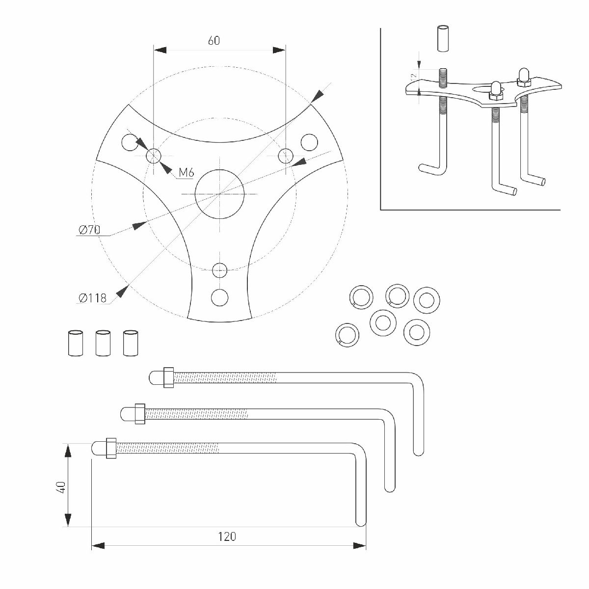 Ландшафтный светильник LGD-STEM-BOLL-H500-10W Warm3000 (BK, 185 deg, 230V) 046612