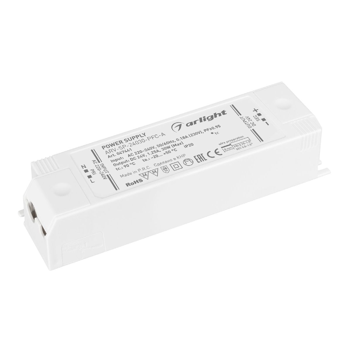 Блок питания ARV-SP-24030-PFC-A (24V, 1.25A, 30W) 047441