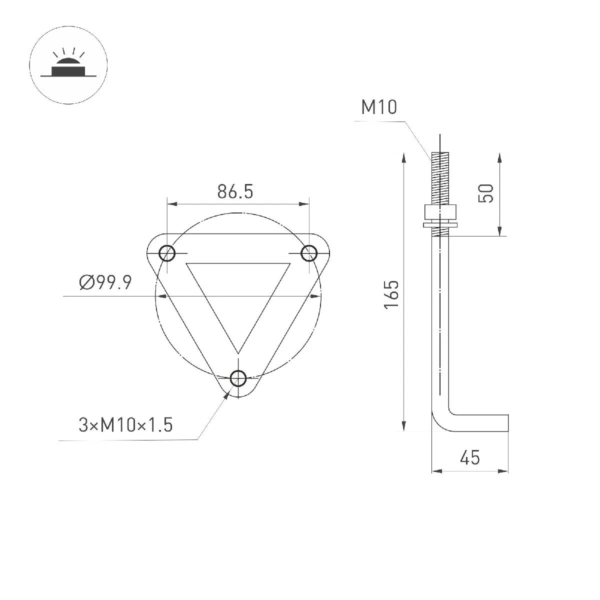 Ландшафтный светильник LGD-CASTELLO-BOLL-H1000-20W Warm3500-MIX 047685