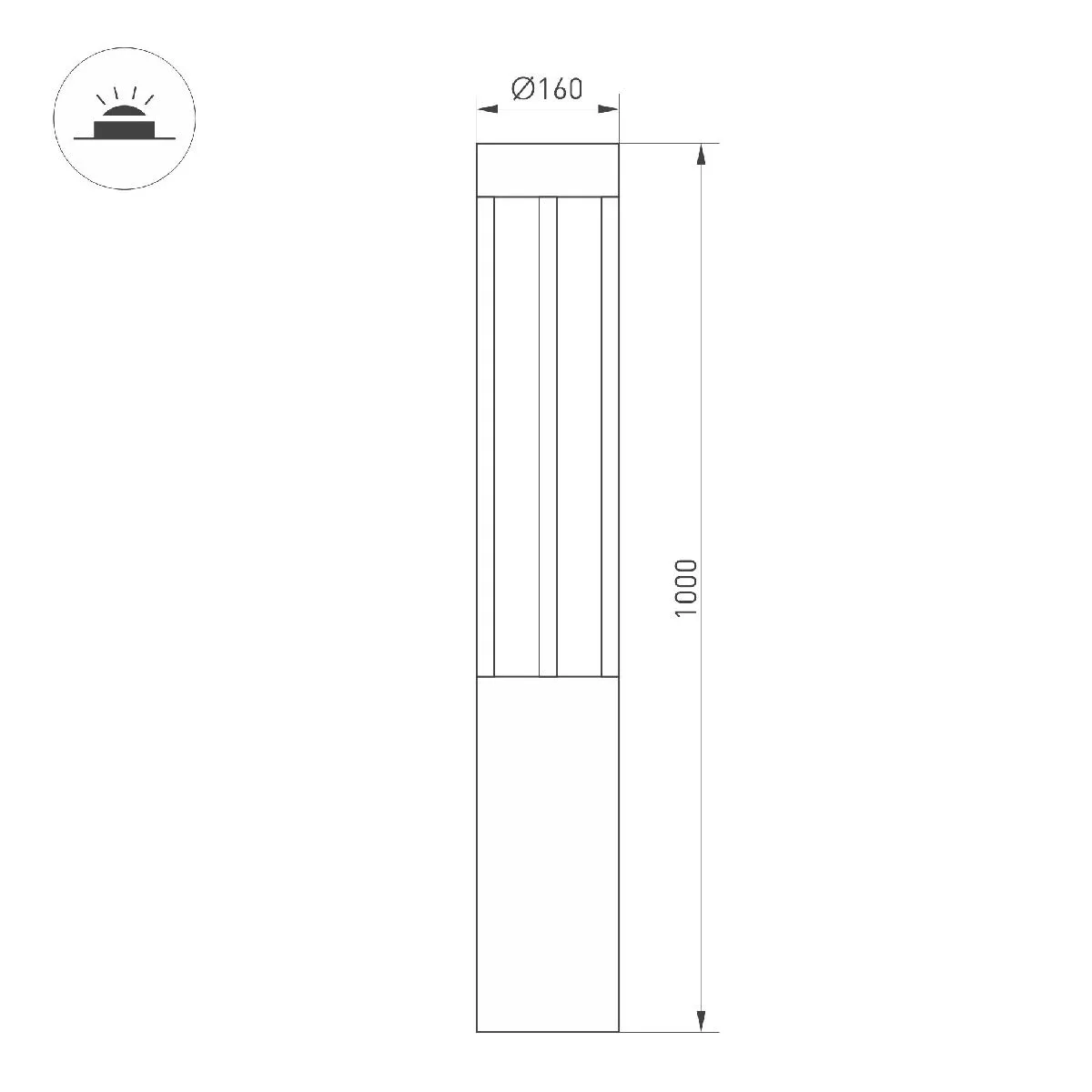Ландшафтный светильник LGD-CASTELLO-BOLL-H1000-20W Warm3500-MIX 047685