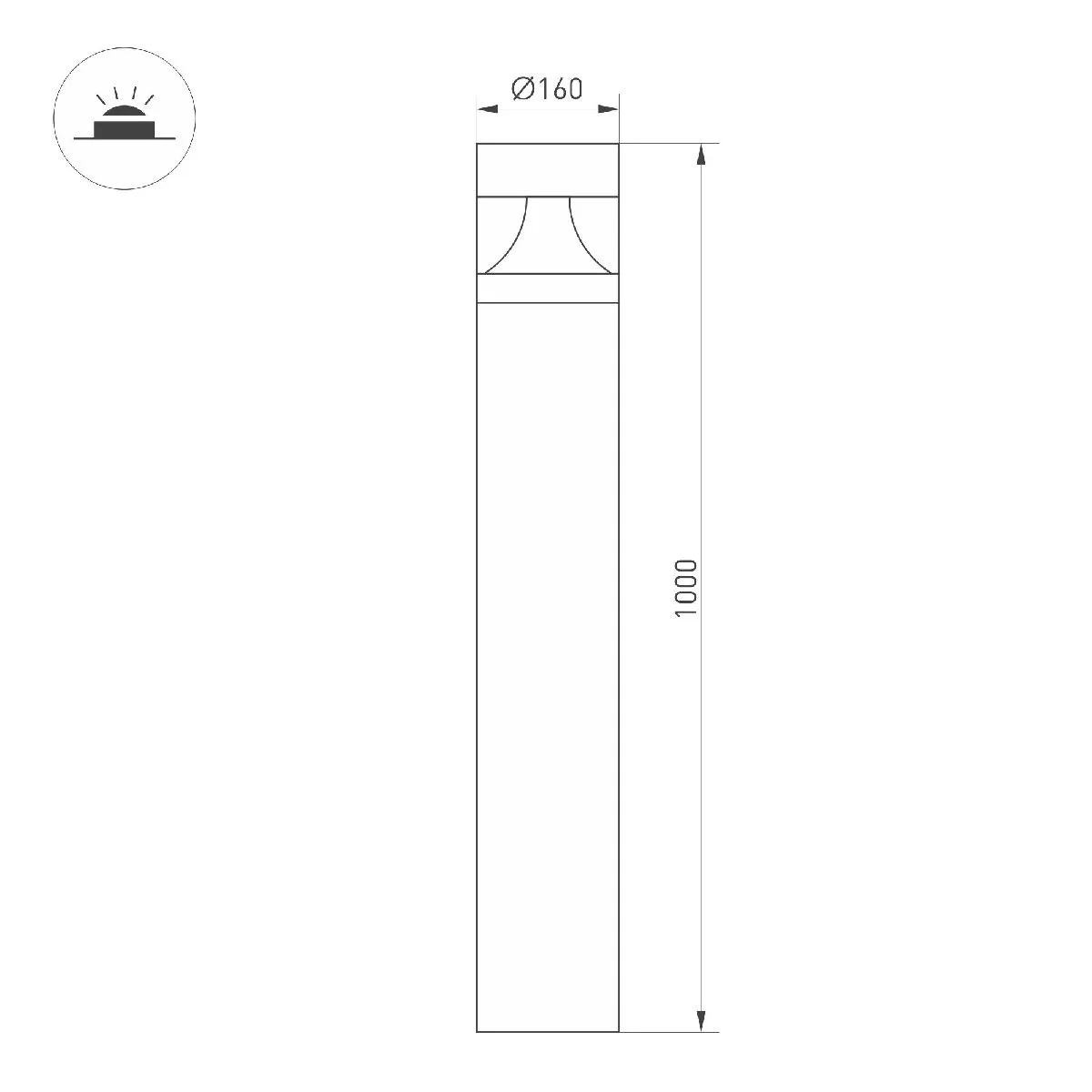 Ландшафтный светильник LGD-LANDMARK-BOLL-H1000-20W Warm3500-MIX 047691