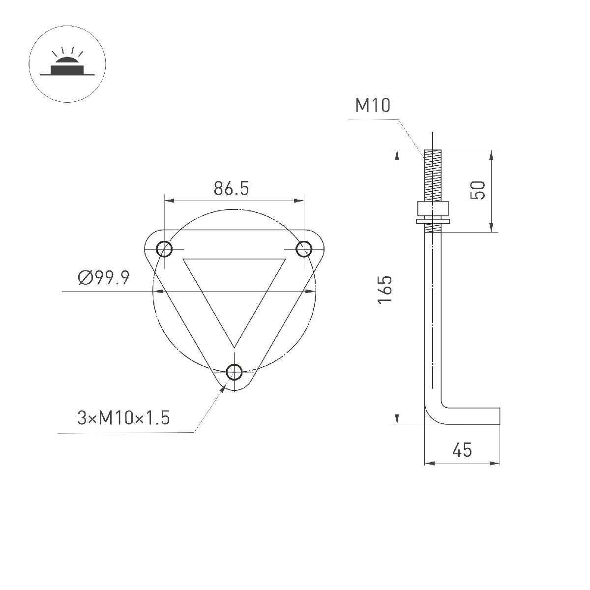 Ландшафтный светильник LGD-LANDMARK-BOLL-H1200-20W Warm3500-MIX 047692