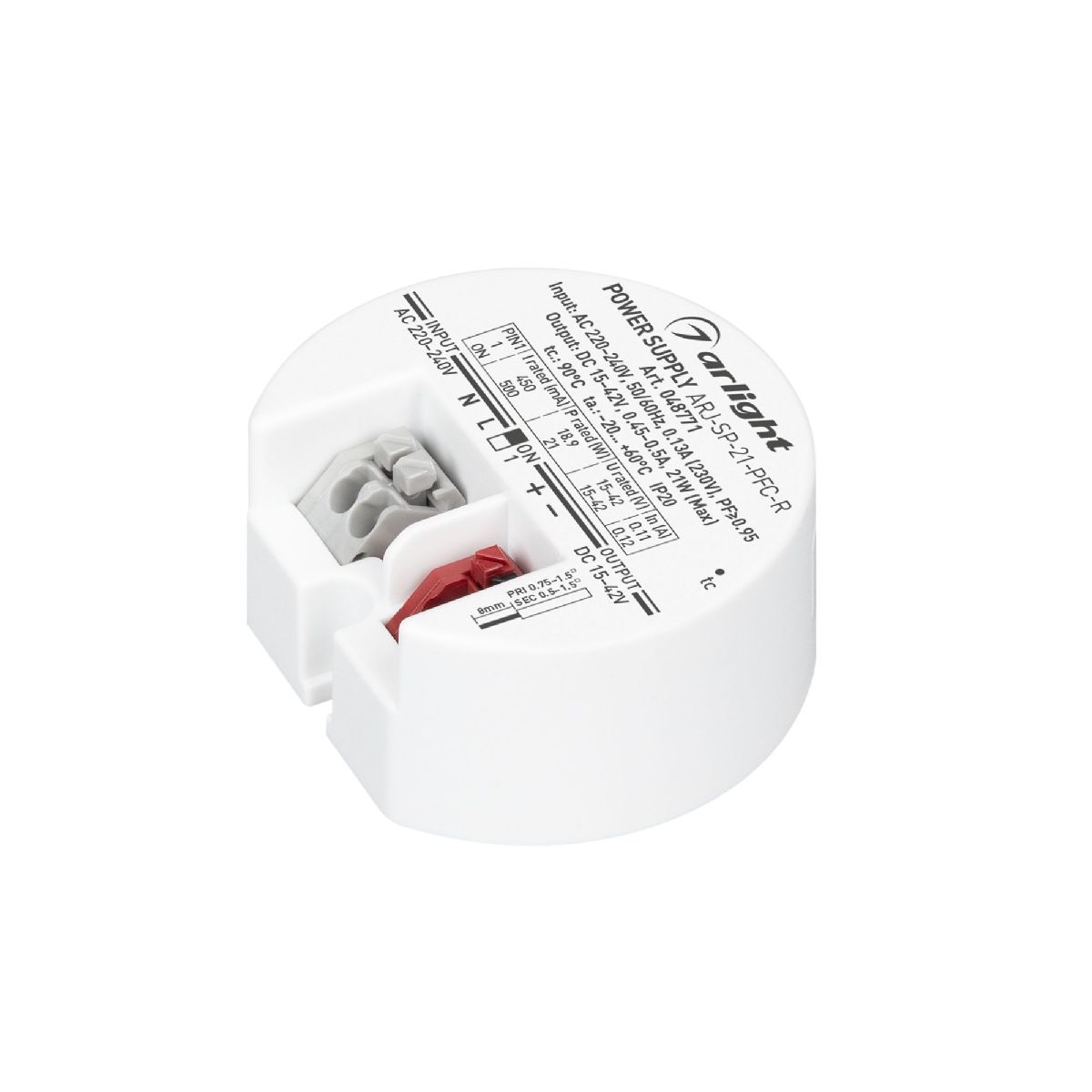 Блок питания ARJ-SP-21-PFC-R (21W, 15-42V, 0.45-0.5A) 048771