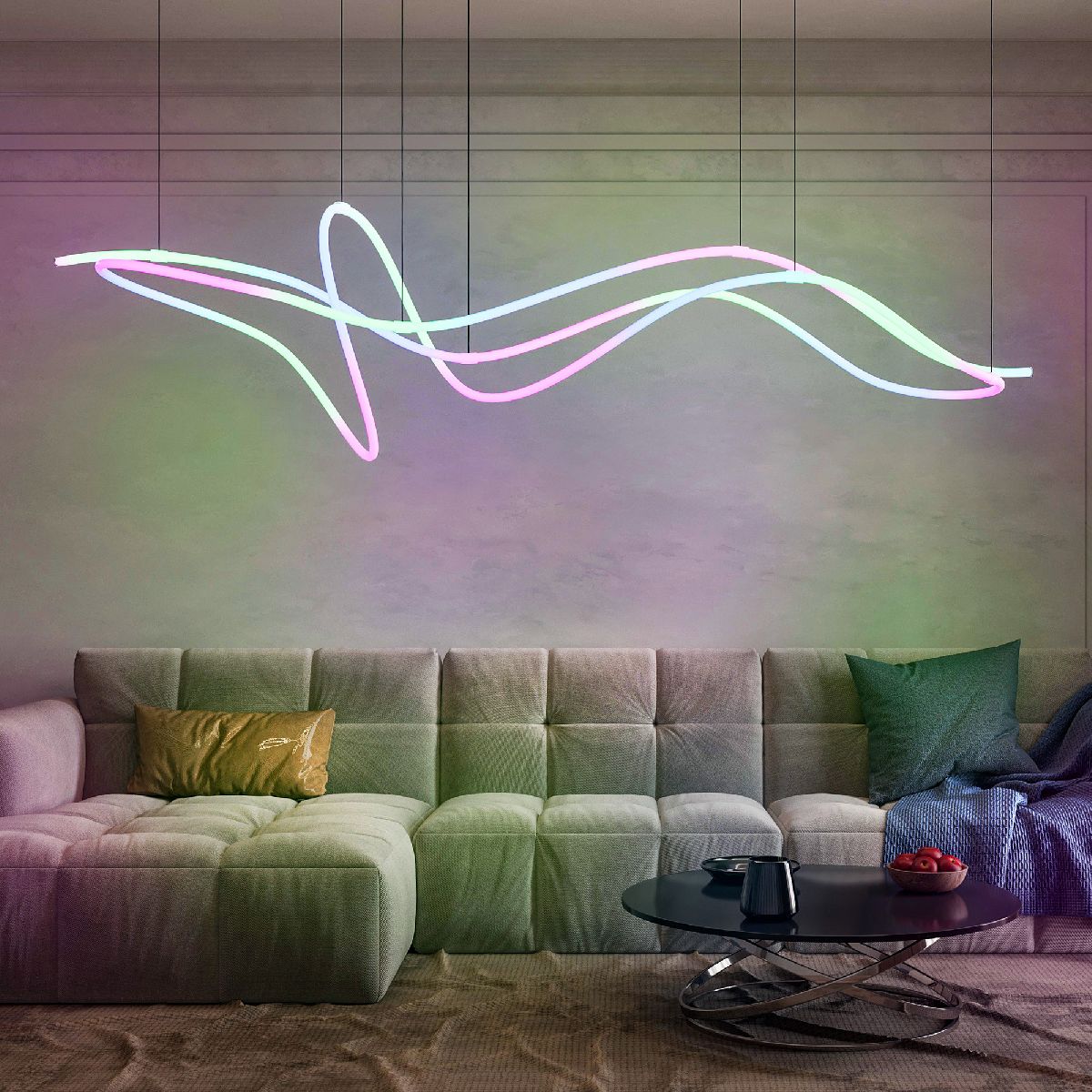 Светодиодная герметичная лента SPI-MOONLIGHT-TOP-G180-D40mm 12V RGB 360deg (21.6 W/m, IP65, 5m, wire x1) 048828