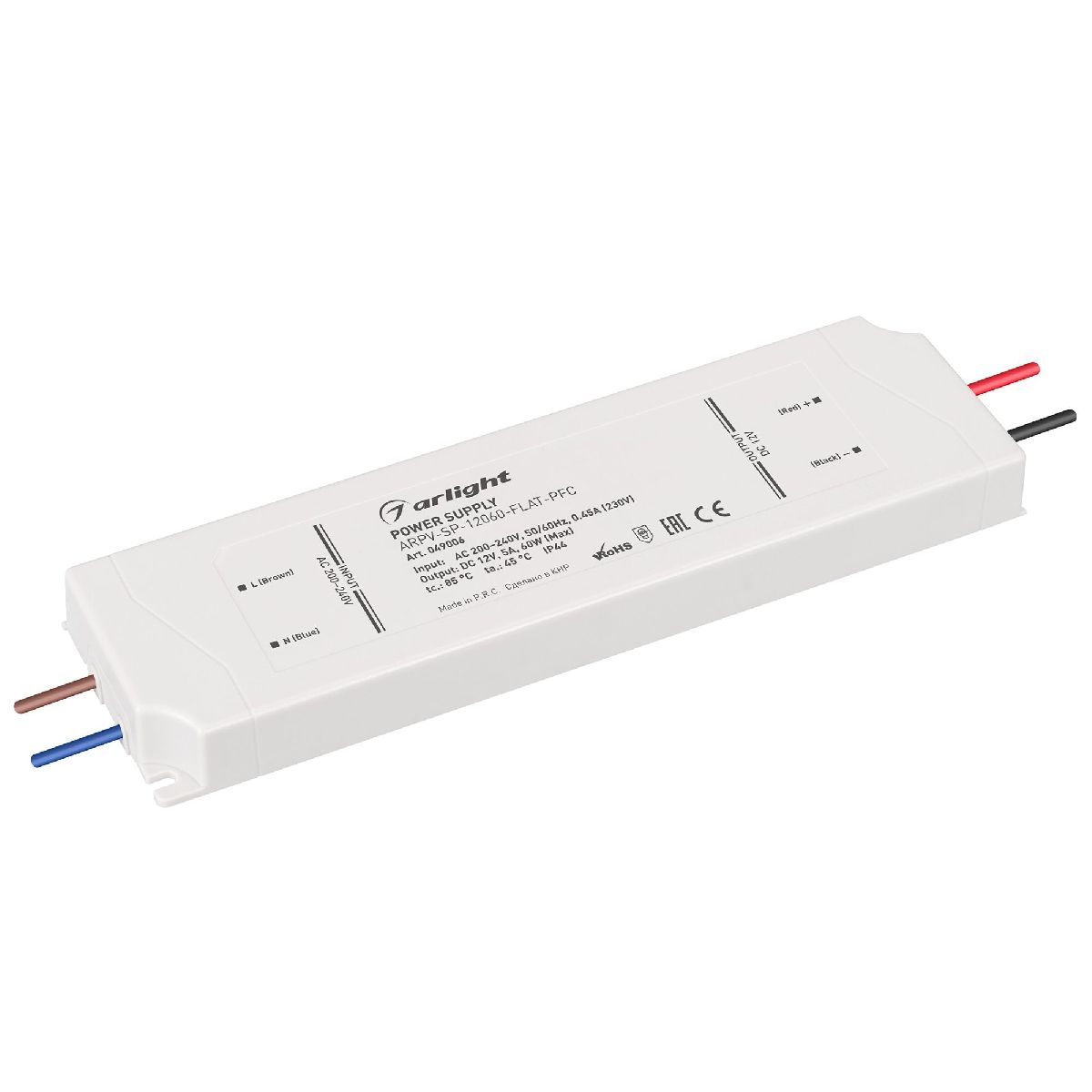 Блок питания ARPV-SP-12060-FLAT-PFC (12V, 5A, 60W) 049006
