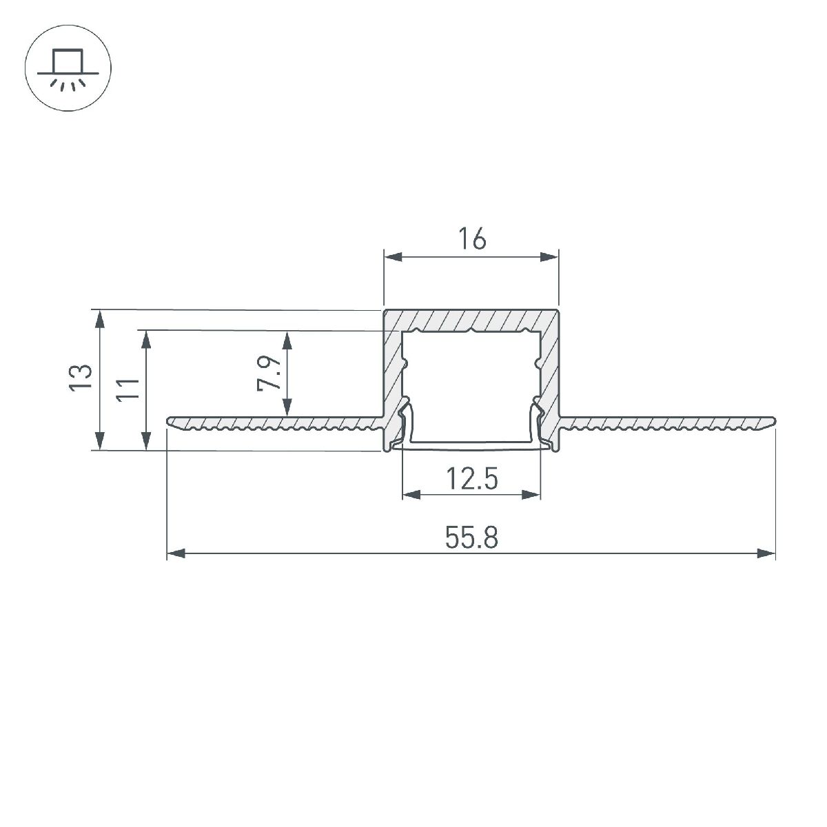 Алюминиевый профиль SL-LINIA16-FANTOM-2000 ANOD 049012
