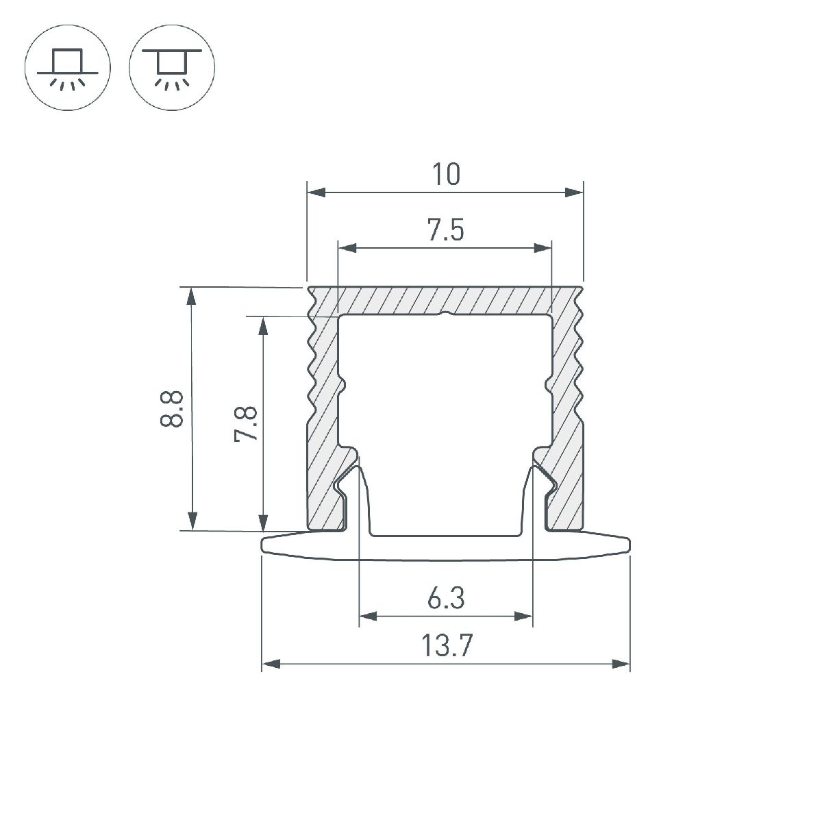 Алюминиевый профиль SL-MINI-10-2000 ANOD 049017
