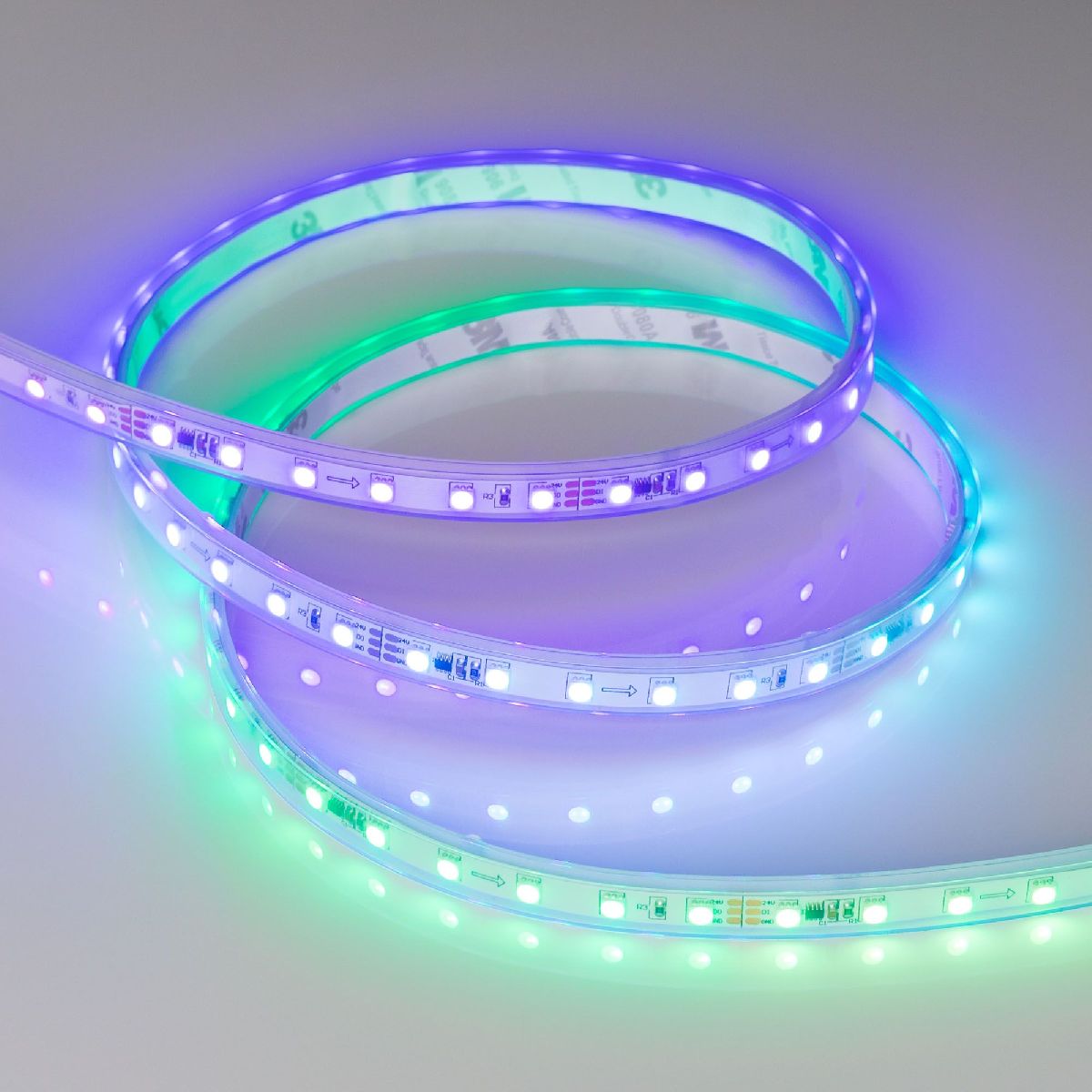 Светодиодная герметичная лента SPI-PS-A120-12mm 24V RGB-PX6-BPT (23 W/m, IP67, 2835, 5m) 049452