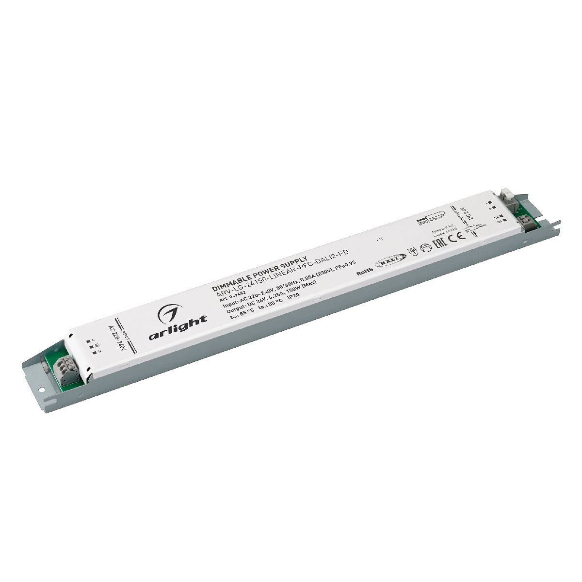 Блок питания ARV-LG-24150-LINEAR-PFC-DALI2-PD (24V, 6.25A, 150W) 049482