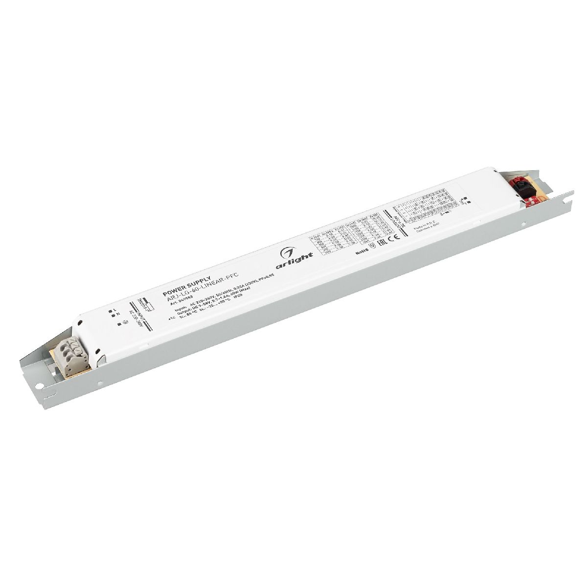 Блок питания ARJ-LG-60-LINEAR-PFC (60W, 9-58V, 0.7-1.4A) 049553