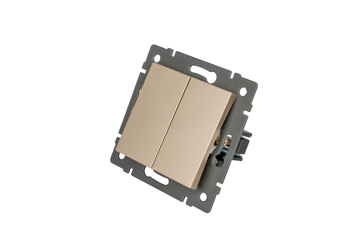 Механизм выключателя двухклавишный самовозвратный SWT-MKR2-PL-GD-V (250V, 10A) 049886