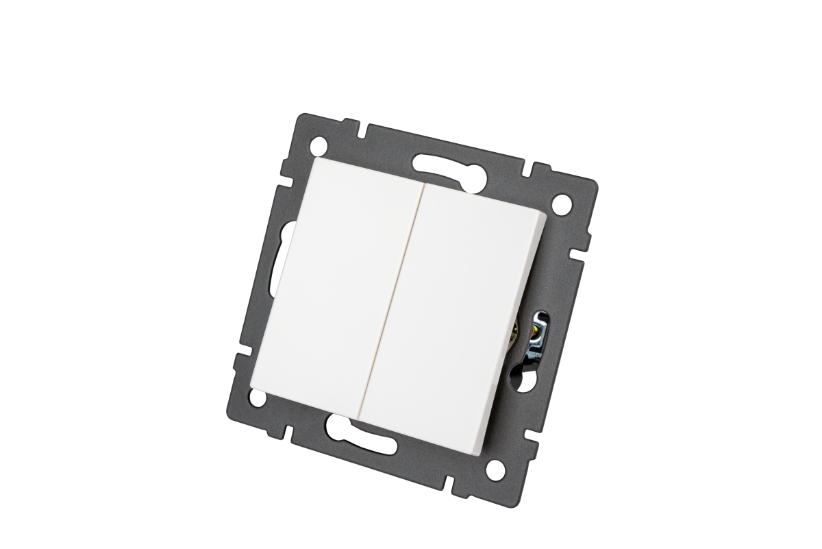 Механизм выключателя двухклавишный непроходной SWT-MK02-PL-WH-V (250V, 10A) 049887