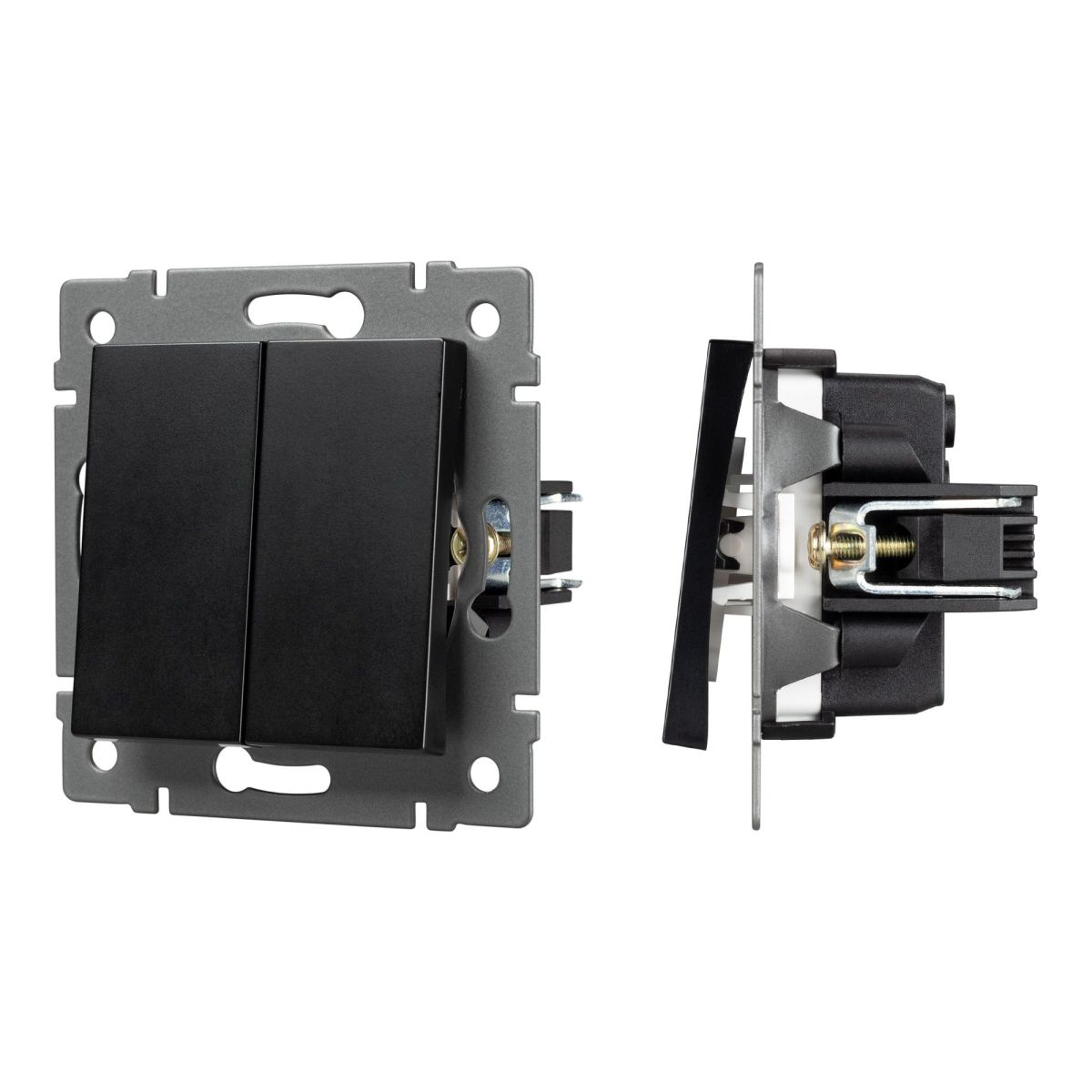 Механизм выключателя двухклавишный непроходной SWT-MK02-PL-BK-V (250V, 10A) 049888