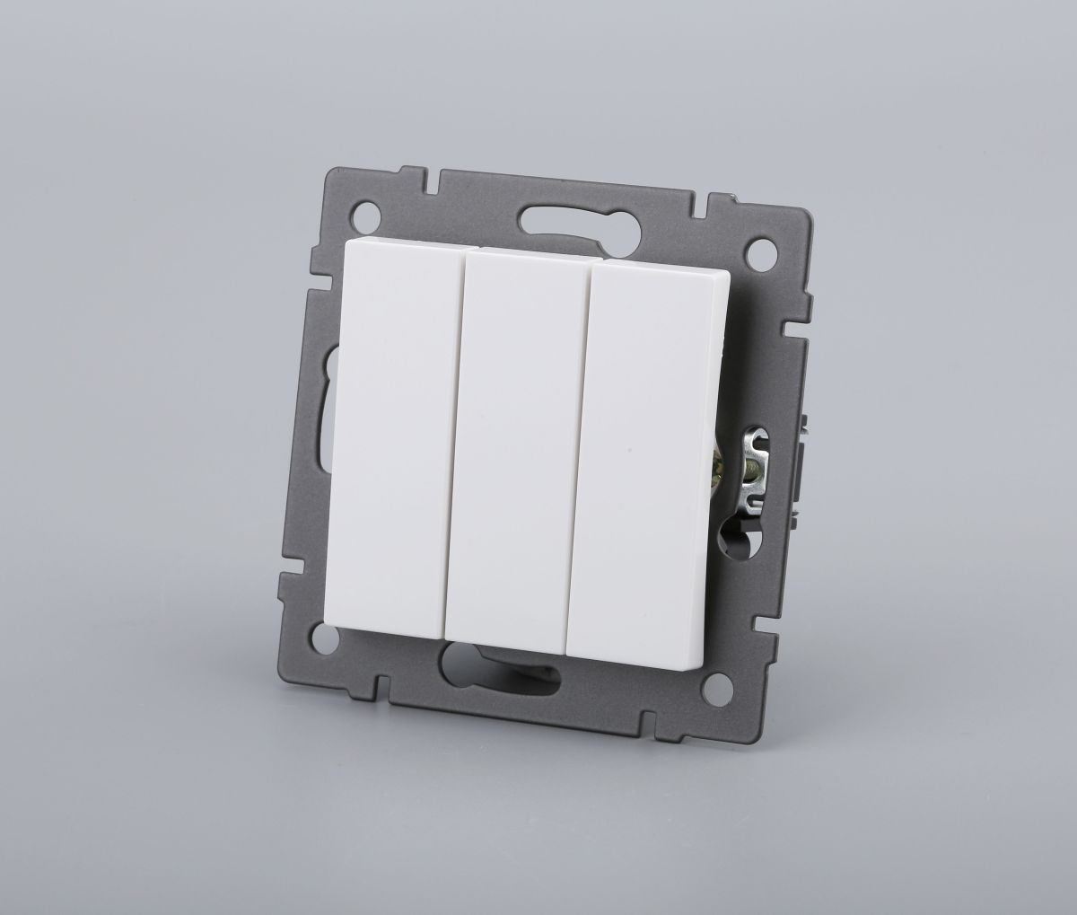Механизм выключателя трехклавишный непроходной SWT-MK03-PL-WH-V (250V, 10A) 049896