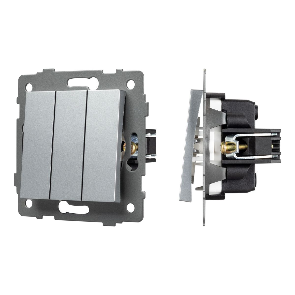 Механизм выключателя трехклавишный непроходной SWT-MK03-PL-GR-V (250V, 10A) 049898
