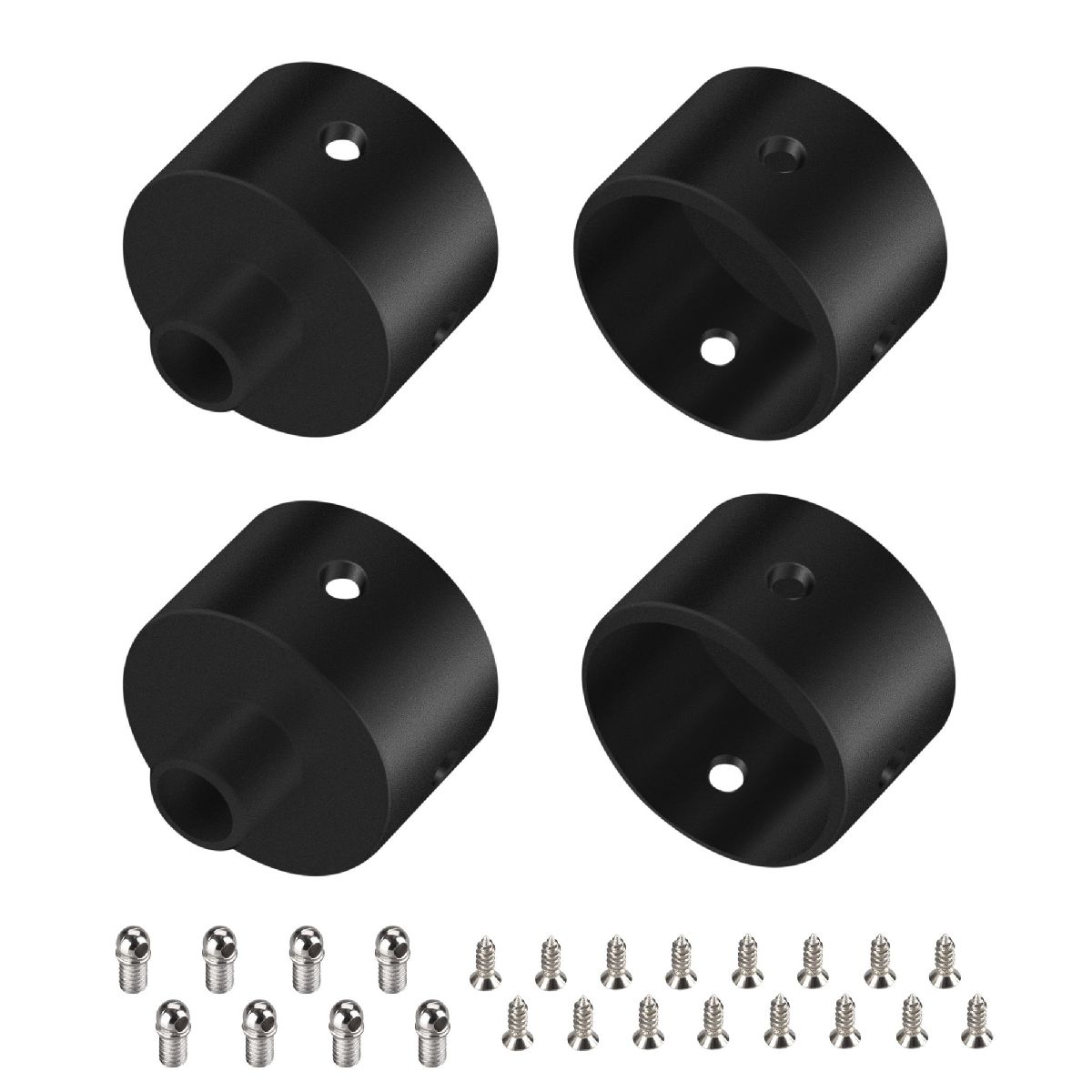 Заглушка WPH-FLEX-D22-360deg BLACK ALU с отверстием 049940