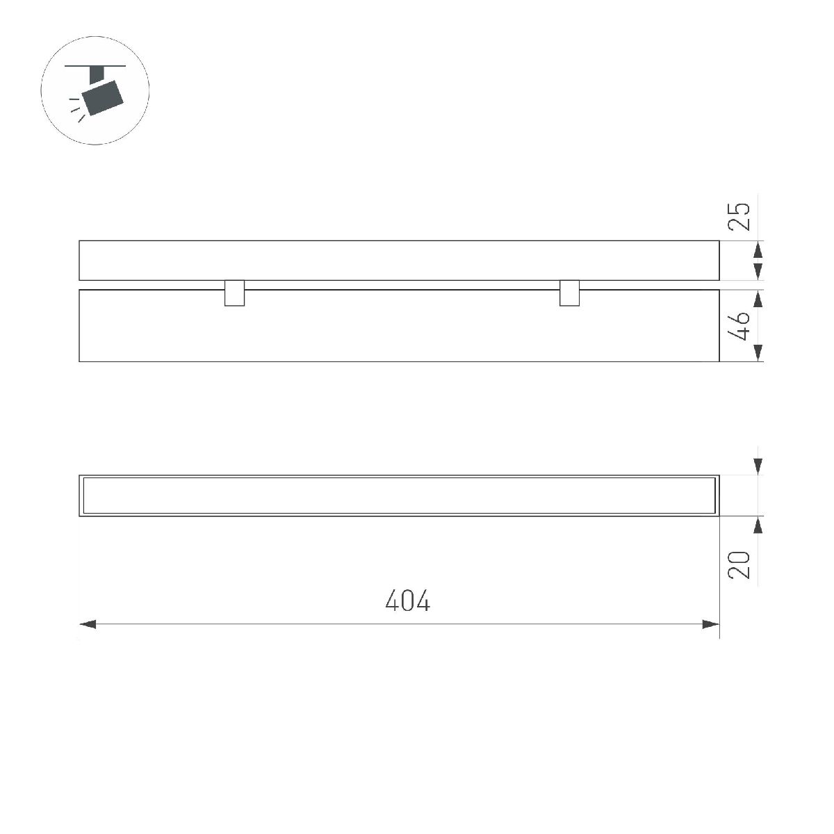 Трековый магнитный светильник MAG-FLAT-FOLD-25-S400-12W Warm3000 050071