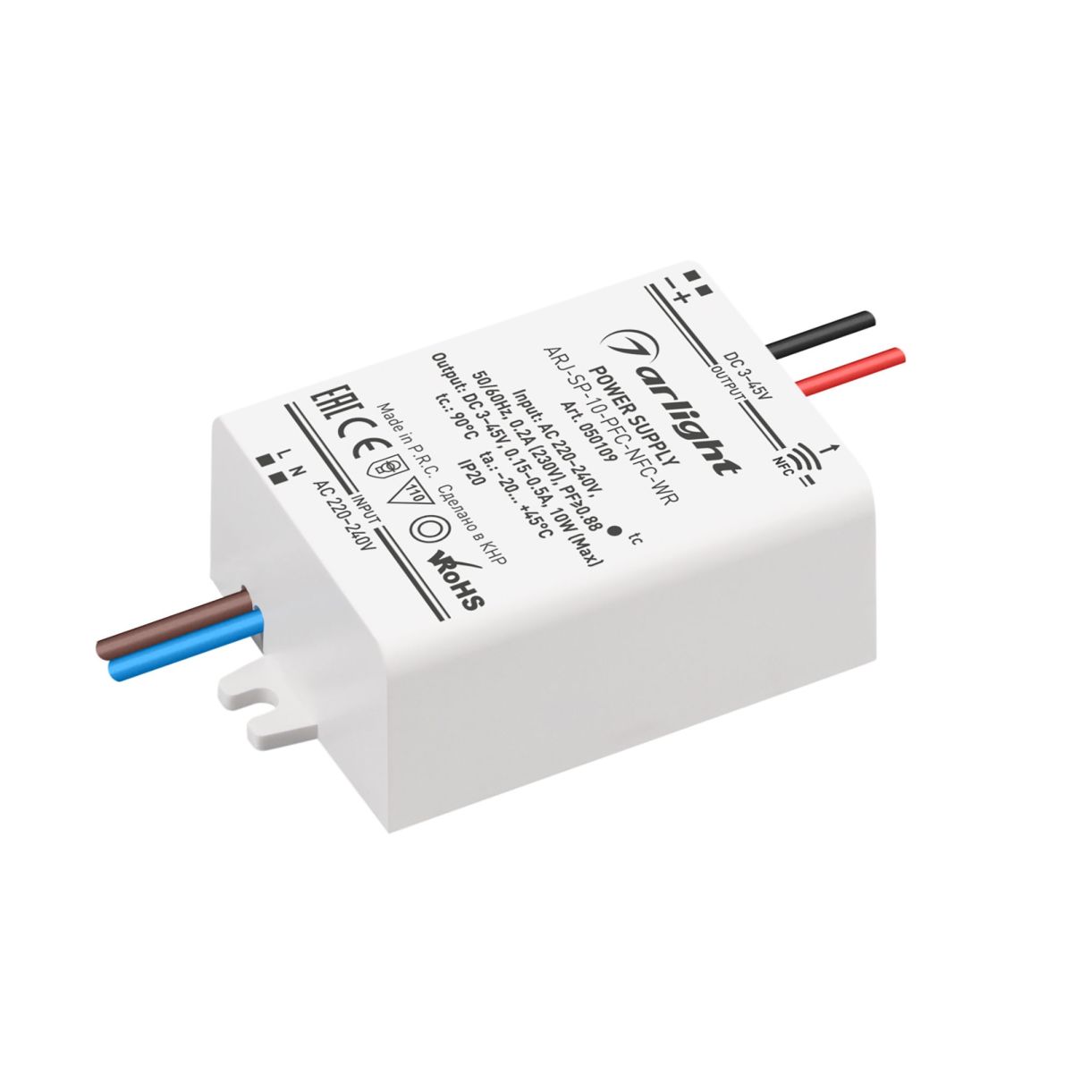 Блок питания ARJ-SP-10-PFC-NFC-WR (10W, 3-45V, 0.15-0.5A) 050109