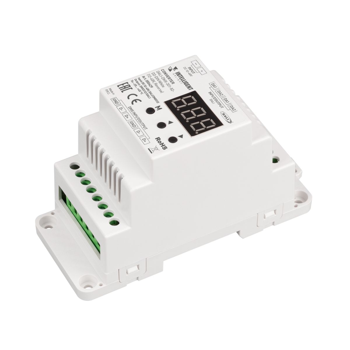 Двунаправленный конвертер сигнала DALI-DMX-301-82-D2-DIN White (12-48V, Reverse) (IARL, IP20 Пластик) 050429
